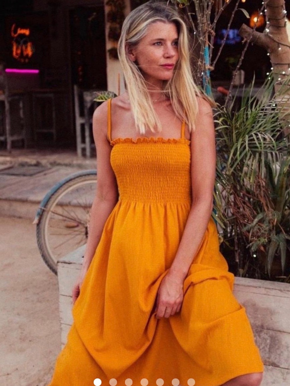 H&M Women’s Mustard Yellow Smocked Sundress